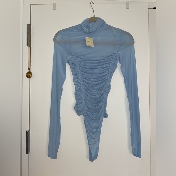 NWT Free People x Intimately Blue Bodysuit Under It All Bodysuit in Silver Blues - Picture 6 of 7